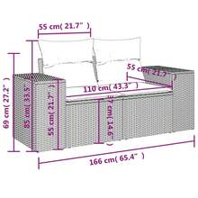 vidaXL Set Divano da Giardino 10 pz con Cuscini Grigio in Polyrattan - Grigio - Visualizzare 9