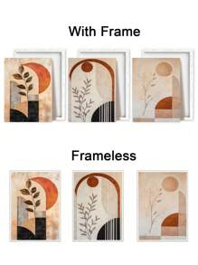 3 pièces Arts muraux classiques, Arts muraux élégants, Impression sur canevas abstraite, Impression sur canevas moderne, Peintures minimalistes, Affiche de feuille, Peintures classiques, œuvre d'art, Peinture, Décoration de maison, Esthétique de la pièce, Affiches, Cadeaux, Cadre en option