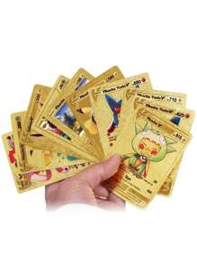 10 PCS Random Blind Bag Gold Foil Cards Packs Vmax V EX GX Rare Golden Cards TCG Gold Foil Game Trading Card For Fans/Collectors Gifts (No-Repeated)