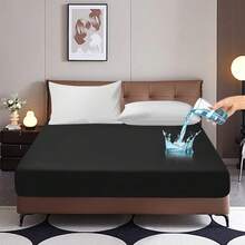 Microfiber Mattress Protector Water Resistance Anti-Wrinkle And Antibacterial Minimalism Solid Color - 黑色 - 查看 1
