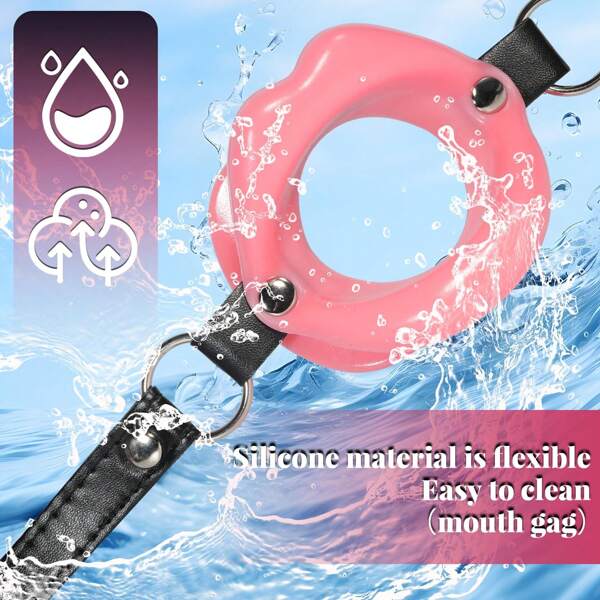 Open Mouth Gag Silicone O-Ring Gags Ball BDSM Bondage Sex Toys Adjustable Head Harness Ballgag Muzzles Restraints Adult Fetish Gear For Men, Women