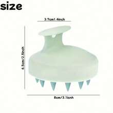 硅胶洗发头皮头发按摩器头部身体头皮按摩刷头皮按摩刷梳子魔术手柄刷水疗按摩刷 - 彩色 - 查看 4