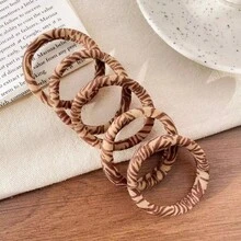 5条装女士发圈，新款高弹无缝豹纹发带，马尾辫发绳，女士高吸睛加厚发圈，马尾辫发圈，发绳，动物纹发带 - 彩色 - 查看 11