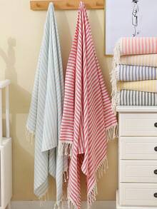 1Set 100*180cm Beach Towel Turkish Non-Sand Towel Includes Bag And Beach Towel Bands, Striped Bath Towel , Colorful Striped Beach Towel,Seaside Thin Quick Dry Bath Swim Towels ,Perfect Beach Towels-Soft-Super Absorbent Pool-Compact Lightweight,For Holiday Travel Camping Swimming Beach Sun Essential Pool Leisure Party Accessories, Beach Accessory, Vacation Gifts,Hawaiian Accessories Beach Essentials - Multicolor - View 6