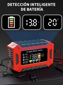 WTECH Cargador Rápido Para Inteligente Batería De Coche 12v 6a