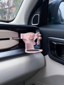 Cute Cartoon In-Car Cup Holder, Car Air Vent Beverage Cup Stand Attachment, Cigarette Ashtray Portable Bracket Anti-Slip Anti-Shake, Multifunctional Air Vent Fixator & Tray Organizer