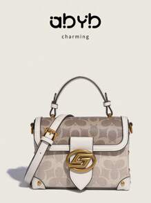 Bolso con estampado, bolso de mano con forma cúbica de moda, bolso de hombro clásico, bolso cruzado elegante, bolso de mano de marca de lujo, bolso de mujer de alta gama, bolso de hombro/mensajero de verano, bolso cruzado de color borgoña con forma de almohada y ligero