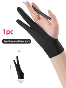 Finego 1/2/3 piezas Guante de dibujo de artista, guantes de pintura de dedos, guantes de mano derecha e izquierda para tableta gráfica de arte digital, iPad, dos dedos con elasticidad suave y transpirable para lápiz óptico, lápiz, boceto, pintura, útiles de oficina y escuela, suministros de pintura y dibujo, guantes de dibujo, regalos creativos, regreso a la escuela, útiles escolares