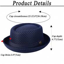 JEWELRYWE Men's Women's Simple England Jazz Hat, Breathable Mesh Bowler Hat, Sun Hat