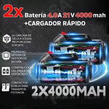 Seokiwi Rotomartillo Taladro Inalámbrico Sds-plus 3200w 2*4.0ah 4en1 - Rojo - Ver 9