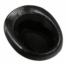 JEWELRYWE Men's Fashion Classic British Style Jazz Hat, Gentleman Imitation Leather Top Hat