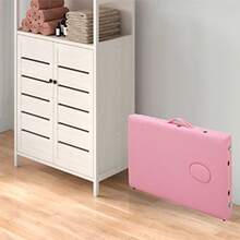 Massage Table Massage Bed 3 Folding Portable Salon Spa Bed Lash Bed For Eyelash Extensions Beauty Tattoo Table Adjustable Height With Carry Case,Lightweight,Pink Color - Pink - View 11