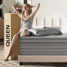 12in Queen Size Mattress,Deep Sleep Memory Foam Hybrid Euro Top Mattress,Medium Firm Hybrid Mattress, Luxurious Comfort With Pocket Springs,Assembled In USA,Boxed,10inch/14inch Twin Full Queen King Size Mattress Options.Colchones Para Cama - 灰色-12in - 查看 1