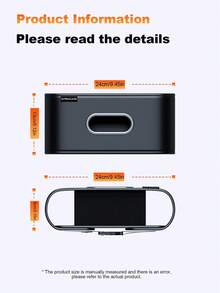 1个车载纸巾盒，皮革车载纸巾架，多功能弹性带后座纸巾盒 - 黑色 - 查看 10