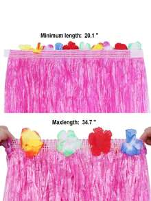 5 Piece Hawaiian Luau Outfit Set - Hula Skirt, Flower Bikini Top, Hawaiian Flower Crown, Suitable For Luau Parties, Dance Performances, And Decorations