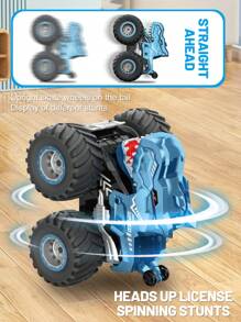 1 Stück ferngesteuertes Dinosaurier Auto Spielzeug, 2,4 GHz Geländemonster-Truck mit Licht & Sound, Sprützfunktion, für drinnen & Outdoor, Dinosaurier Auto Spielzeug für Kinder, wiederaufladbares RC Auto Spielzeug, geeignet für 6-12 jährige Jungen & Mädchen als Weihnachts-, Halloween-, Geburtstagsgeschenk