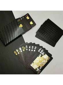 Schwarze Spielkarten, wasserfeste Spielkarten & flexible Pokerkarten mit Box, toll für Partys, Alltag/Weihnachtsgeschenk, grüne Spielkarten
