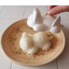 1 件饭团模具迷人猫形饭团制作器，喵呜模具，可爱动物米饭成型器，适用于寿司和海苔卷，可容纳 200 克米饭，家庭厨房和野餐 DIY，便当配件，装饰工具，有趣的午餐盒 - 彩色 - 查看 8