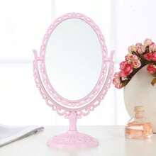1PC Y2K Vintage Vanity Mirror - Rotating Cream Dressing Table Decor With Retro Frame, Dorm Essential Gift For Girls (Bedroom/Bathroom/Living Room) Gifts Birthday Graduation - Vintage Baroque Double Sided Mirror - View 9