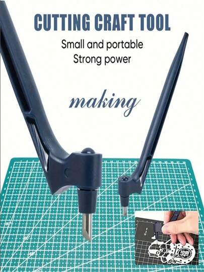 三角尺配件的紙藝切割工具，搭載360度旋轉刀片的不鏽鋼工藝刀，適用於模板、聚氨脂和相片集剪裁的藝術切割工具