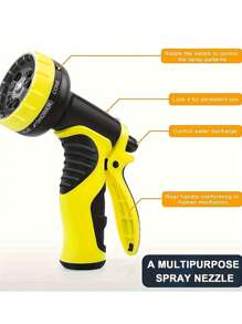 2pcs Garden Flexible Expandable Hose Set With 10-Function High Pressure Water Spray Gun, Gardening Irrigation Supplies
