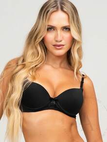 Traditional Basic Bubble Cup Bra Plain Microfiber Direct From Factory Comfortable - 黑色 - 查看 1