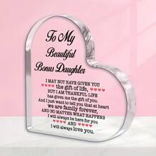 1 Desk Symbol For Rewarding Daughters, Transparent Desktop Decoration, Stepdaughter Gift For Stepmothers Or Stepfathers, Sentimental Home Bedroom Decoration