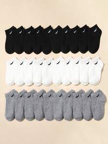 15 Pairs Unisex Thin Breathable Comfy Deodorant Sweat-Absorbing Low Cut Ankle Socks, Casual Plain Color Socks, Children's Socks & Hosiery For Summer Spring, Summer, Autumn And Winter Socks