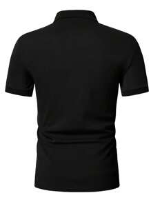 Herren Sommer Polokragen Halbzip Kurzarmhemd, geeignet für lässige Outdoor-Ferienoutfits