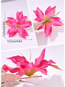 1pc Tropical Style Faux Flower Hair Clip, Suitable For Travel Photo Shoot And Outfit Accessory Claw Clips Hair Claws Hair Barrettes