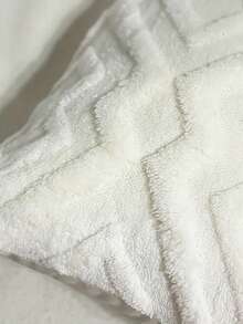 1 件/2 件现代毛绒人造天鹅绒枕套 - 奶油色和米色几何图案，柔软奢华的装饰靠垫套，适用于沙发或卧室拉链闭合，仅可手洗，无填充物，秋季装饰，秋季装饰，房间装饰 - 白色 - 查看 4