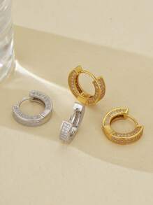 Ewell Luxury Elegant Unique Fashionable Designer 925 Sterling Silver 18k Gold Plated Zirconia Round Hoop Earrings For Women Daily Wear