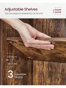 Bookcase, Bookshelf With 6 Shelves, For Living Room, Study, Office, Bedroom, Modern Style, Rustic Brown - Rust Brown - View 2