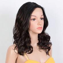 Synthetic Hair Body Wave Wig Full Machine Wigs For Women Loose Deep Wave Hair Wig Cosplay No Lace Full Machine - Tự nhiên & Đen - Xem 3