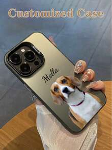 1 件可定制的可爱宠物照片和名字手机壳，动物图案定制支持，个性化，独特的定制设计，理想的礼物兼容 Apple 16promax/16pro/16plus/16/16E/15promax/15pro/15/14promax/14pro/14/11/11promax/12/12pro/12promax/13promax/13pro/13、A05/A05s/A24/A25/A32/A33/S24FE/S24ULTRA/S25/S21ULTRA、Redmi NOTE13/NOTE13PRO/10C/12C/13C，适合送礼和日常使用 - 黑色 - 查看 4