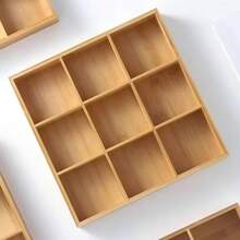 1 件多方形木质储物托盘，厨房整理和储物工具，多用途桌面储物整理器，用于家庭餐桌、节日聚会、庭院休闲 - 彩色 - 查看 8