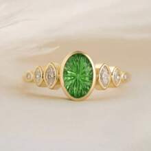 1 pezzo Anello elegante e di lusso con design a ellisse, adatto per feste, banchetti, fidanzamenti, regalo di gioielleria per San Valentino
