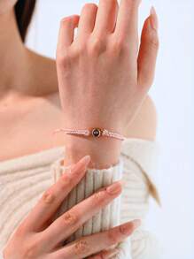 1 Stück anpassbares Foto-Projektionsarmband, buntes geflochtenes Edelstahl-Armband für Paar, geeignet für Männer, Frauen, Paar, Familie, Fotoerinnerungen, personalisiertes Geschenk für Feiertage, Muttertag, Vatertag, Valentinstag, Geburtstag