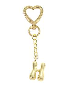 Cute Bubble Letters, Cute Heart Necklace Pendant Bag, Lucky Pendant, Cute Hip-Hop Style Initials, Letters A-Z, Shiny Alloy Bag And Backpack Pendant, Perfect Gift For Birthdays And Special Occasions, Keychain Bag Backpack Pendant, Car Pendant, Ladies' And Girls' Gifts, Wallet And Handbag Accessories, Gifts For Lovers, Teachers, Mothers. - Gold - View 14