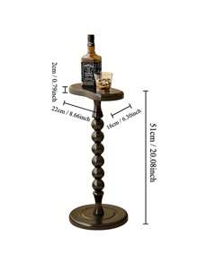 Modern Solid Wood Side Table – Nordic Minimalist Round Corner Table, Black & Walnut Finish, Vintage Multi-Functional Accent Table For Sofa, Bedside, Coffee Corner, Small Spaces, Ramadan Gifts & Home Decor