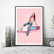 1 件可选画框斯堪的纳维亚时尚墙面艺术 Emilia Mernes Mp3 歌手高清帆布海报和印刷品家居卧室客厅装饰 - 彩色 - 查看 39