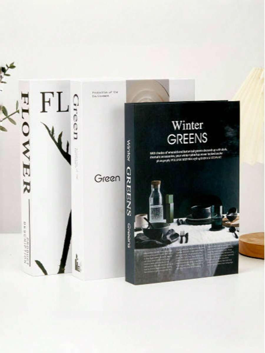 1pc/3pcs/6pcs Sách giả trang trí có thể gập lại cho gia đình, Sách trang trí hiện đại sang trọng thiết kế không chức năng, Bìa cứng (không thể mở), Dùng cho giá sách, phòng khách, lối vào, bàn cà phê