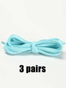 3 Pairs Semi-Circle Shoelaces, Fashionable Versatile Sneaker Shoe Laces Replacements For Sports And Running Shoes - Multicolor - View 13
