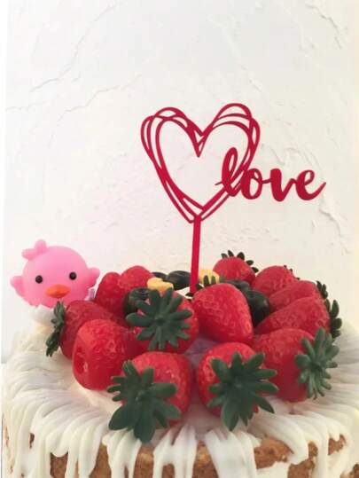 10 Stücke herzförmige Tortendeko, eine Liebe-Themen Geburtstags-Party Dekoration für Cupcakes, Desserts und Feierlichkeiten