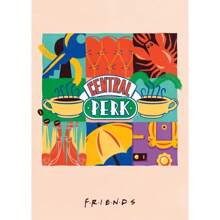 Stampa artistica da parete del telefilm Friends, cartellone cartoni animati vintage, dipinto su tela con divano del Central Perk Cafe, decorazione per caffetteria, opzione con cornice