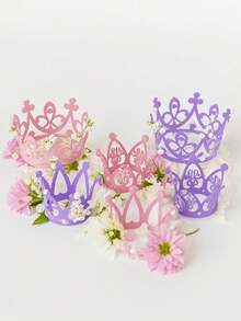 1PC Wedding Tiara Small Crown, Pearl Tiara Hair Crown, Birthday Cake Decoration Jewelry, Holiday Gifts, Wedding Bridal Headdress Supplies, Crowns, Bridesmaid Gifts, Bedroom Table Decorations, Graduation Gifts, Flower Decorative Accessories, Travel Accessories - Multicolor - View 3