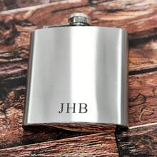 Personalised 6oz Black Initials Hip Flask Gifts Ideas Presents For Wedding Men, For Groomsmen Stag Best Man Groom Gifts Matte,Brunch-Ready - Multicolor - View 9