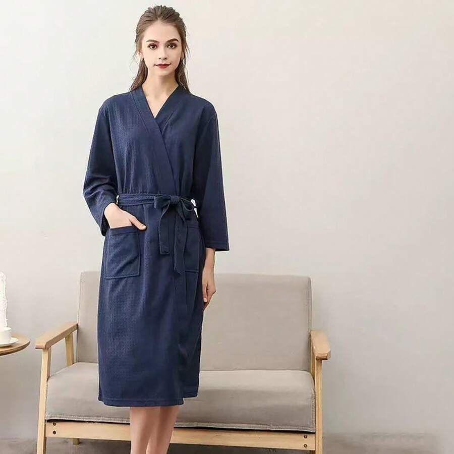 1 قطعة رداء منزلي و حمام خفيف الوزن، لبس منزلي للزوجين، بشكل قماش مربع بسيط، سريع التجفيف وصديق للبشرة، عودة إلى المدرسة
