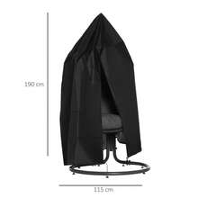 Hängesessel Schutzhülle wasserdicht 210D Oxford Abdeckung für Hängekorb Ø115 x 190H cm, strapazierfähig und wetterfest