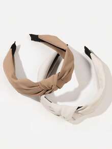 2/4pcs Fabric Leopard Print Twist Headbands - Multicolor - View 10